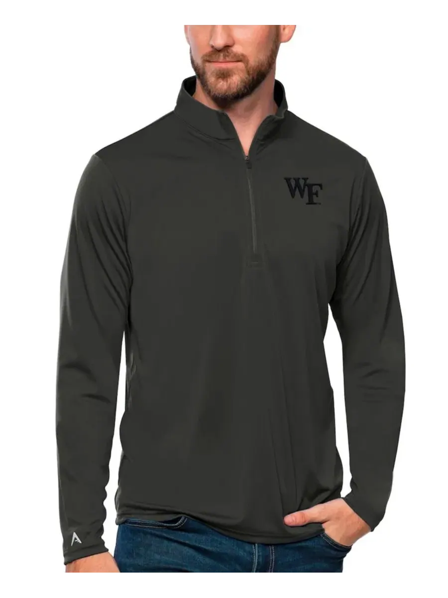 Флисовая кофта с четверть-застежкой Wake Forest Demon Deacons Antigua — изображение 1 из 1, темно-серый