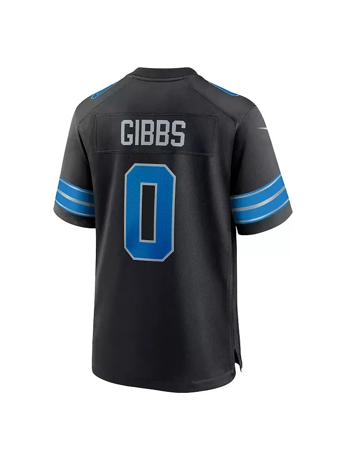 Мужская игровая футболка Jahmyr Gibbs черного цвета Detroit Lions (2-й альтернативный вариант) Nike — изображение 3 из 3