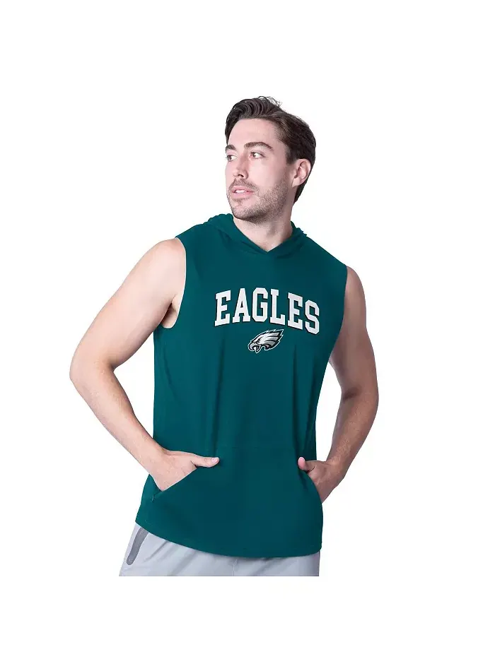 Мужская полуночно-зеленая безрукавка Philadelphia Eagles с капюшоном Msx By Michael Strahan — изображение 1 из 3