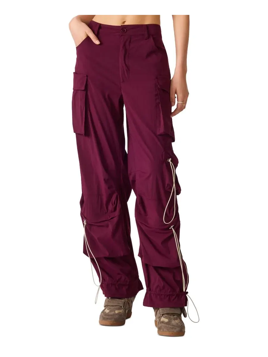 Брюки карго широкие с завязками Jacey Steve Madden, Deep Fig — изображение 1 из 5