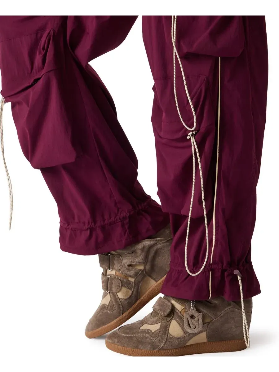 Брюки карго широкие с завязками Jacey Steve Madden, Deep Fig — изображение 4 из 5