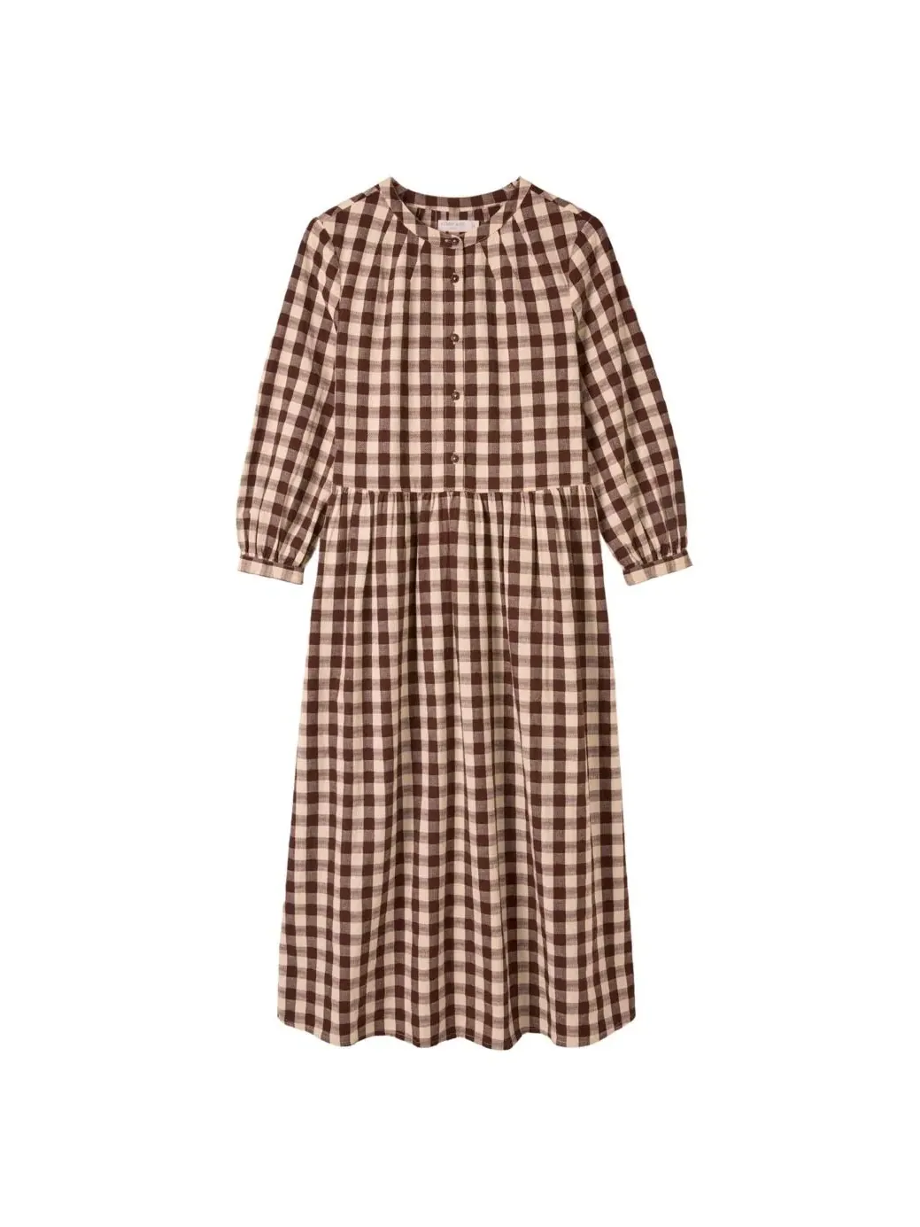Платье-миди без воротника с принтом в клетку Celtic & Co., Chocolate Gingham — изображение 4 из 4