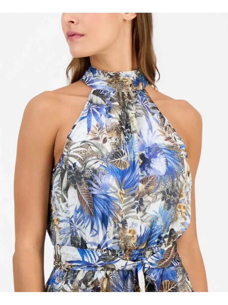 Платье-халтер с принтом GUESS, Leopard Tropical Print — изображение 2 из 5