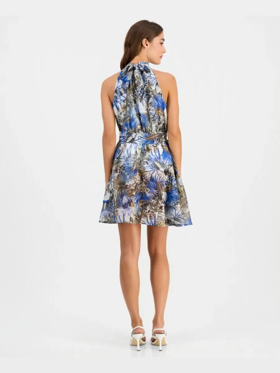 Платье-халтер с принтом GUESS, Leopard Tropical Print — изображение 3 из 5