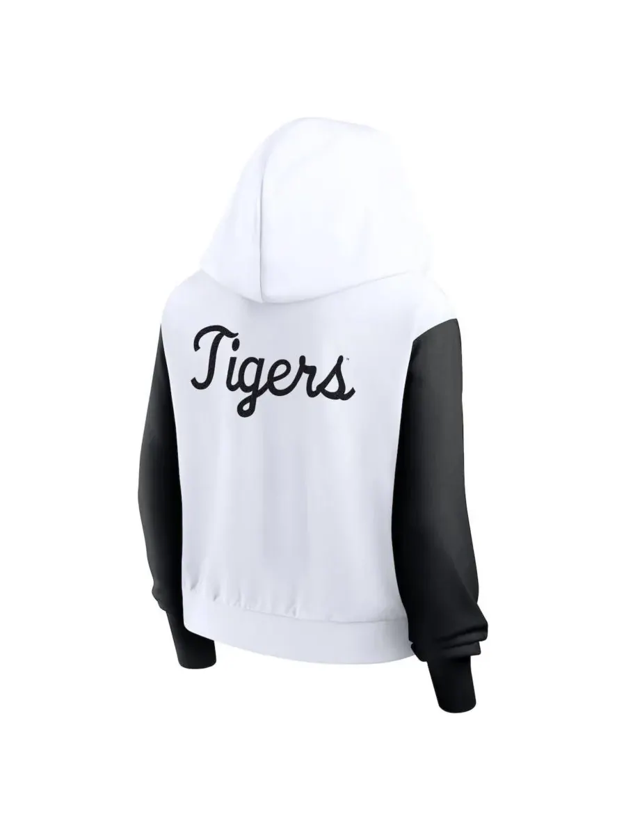 Nike Женская белая укороченная толстовка на молнии с надписью LSU Tigers, выполненная в стиле — изображение 2 из 4, белый
