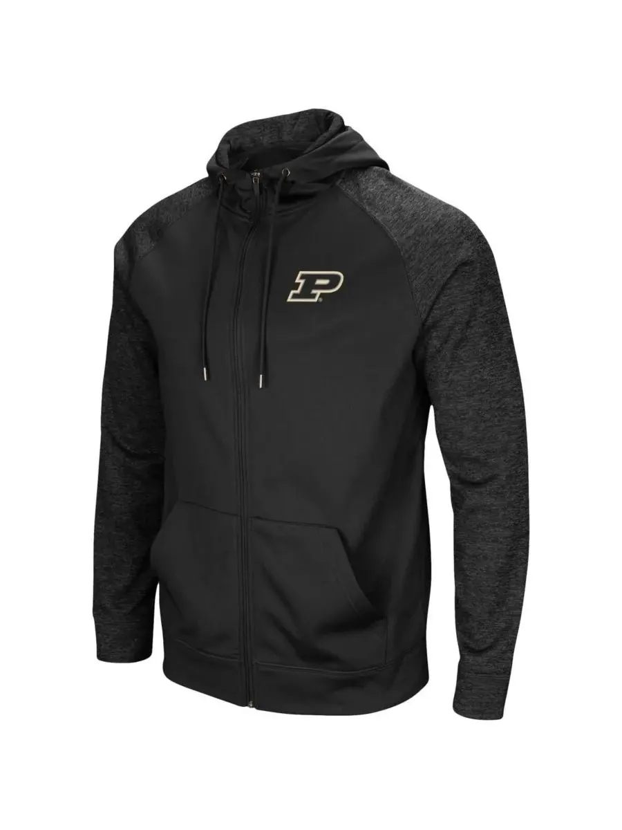 Colosseum Мужская черная толстовка Purdue Boilermakers Blackout 3.0 с рукавами реглан и полной — изображение 3 из 3, черный