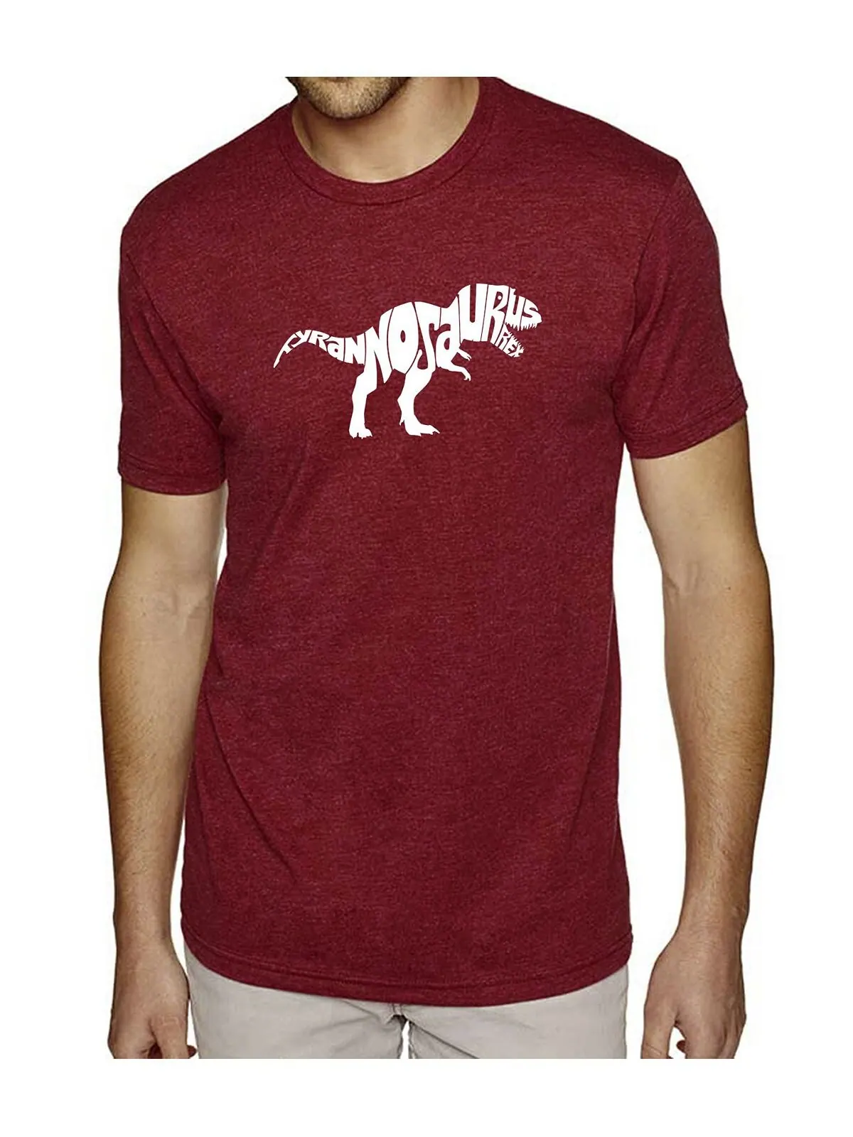 Мужская футболка premium word art - tyrannosaurus rex LA Pop Art — изображение 1 из 2, бордовый