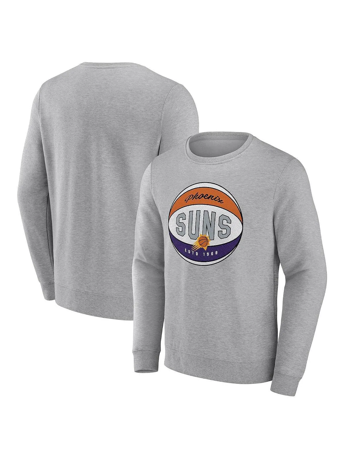 Мужская фирменная толстовка с мелким серым принтом phoenix suns true classics vint pullover — изображение 1 из 3, серый