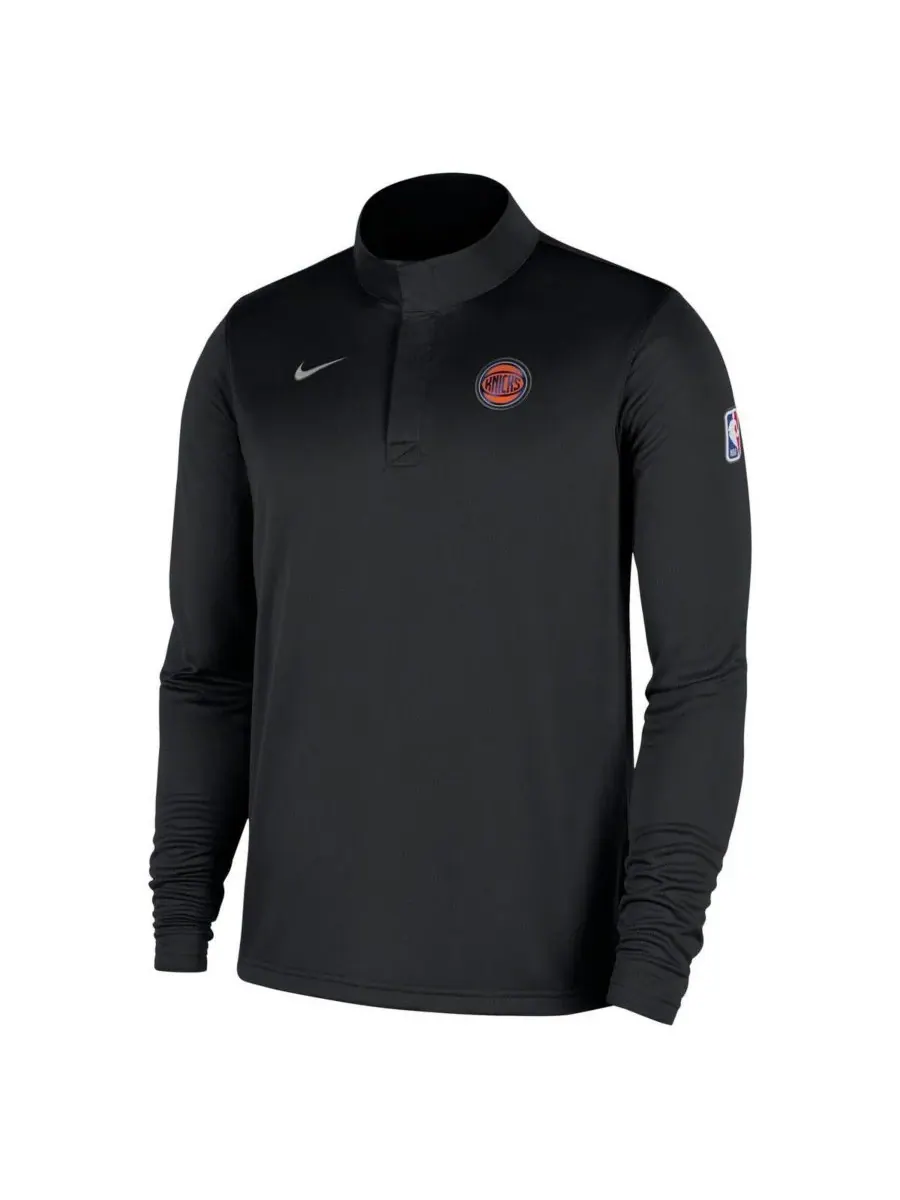 Nike Мужская черная куртка-пуловер New York Knicks 2025/26 Authentic Coaches с застежкой-молнией до — изображение 2 из 4