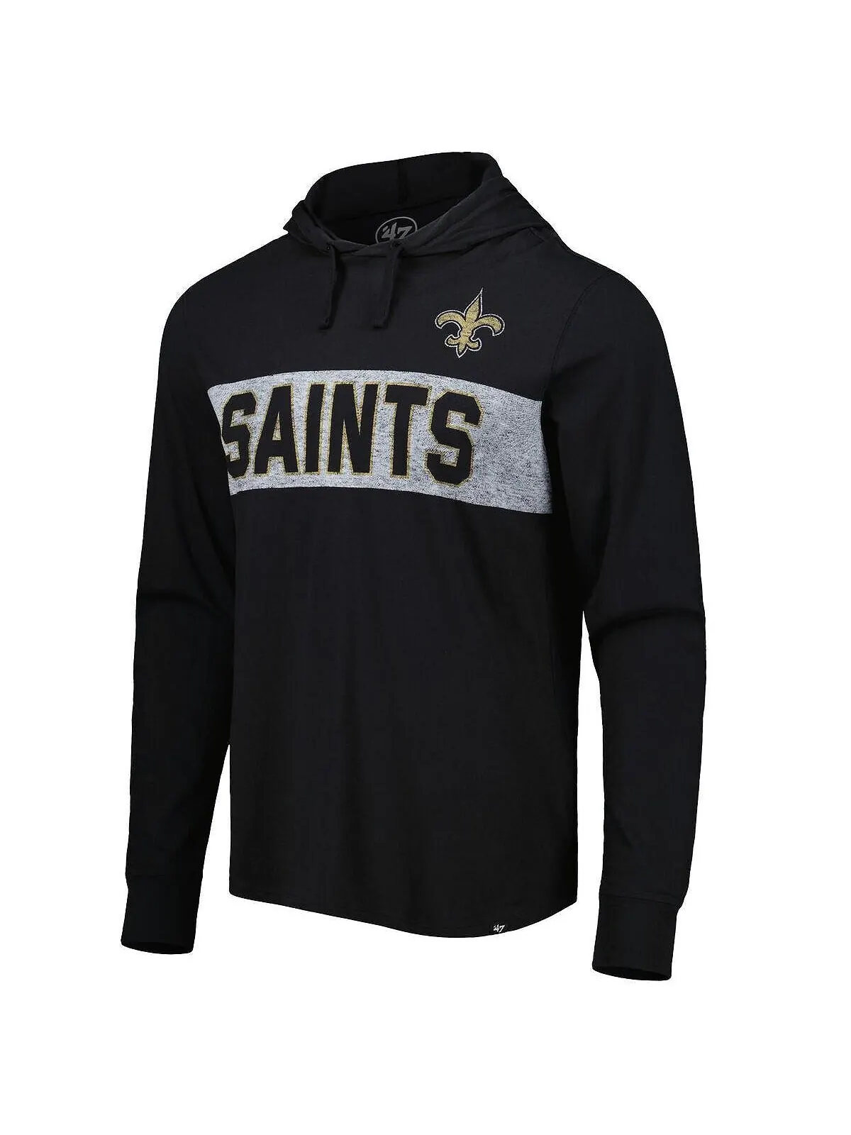 Мужской черный пуловер с капюшоном New Orleans Saints Field Franklin '47 Brand — изображение 2 из 2