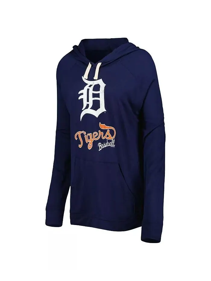 Женский темно-синий пуловер с капюшоном с капюшоном и принтом реглан Detroit Tigers Touch — изображение 3 из 3