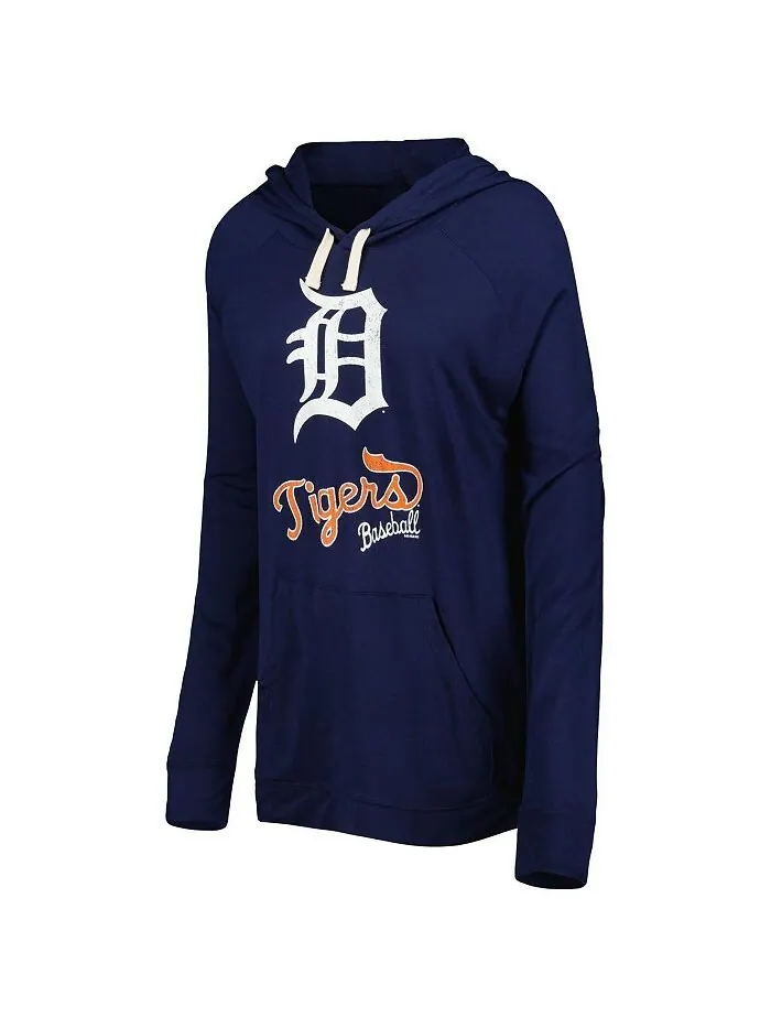 Женский темно-синий пуловер с капюшоном с капюшоном и принтом реглан Detroit Tigers Touch — изображение 3 из 3