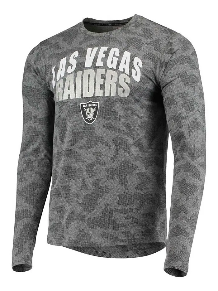 Мужская черная футболка с длинным рукавом с камуфляжным принтом Las Vegas Raiders MSX by Michael — изображение 3 из 4, черный