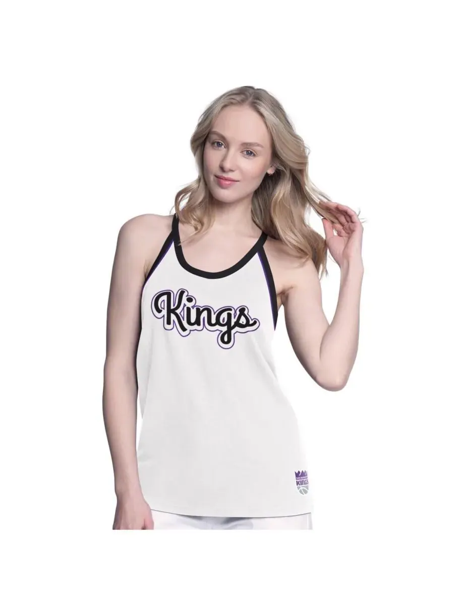 G-III 4Her by Carl Banks Женская белая майка-борцовка Sacramento Kings Curveball с вырезом-лодочкой — изображение 1 из 2