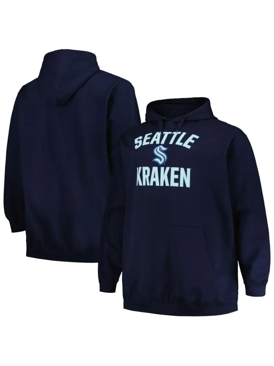 Profile Мужская толстовка с капюшоном Seattle Kraken цвета «Глубокое море» синего цвета, больших — изображение 1 из 3