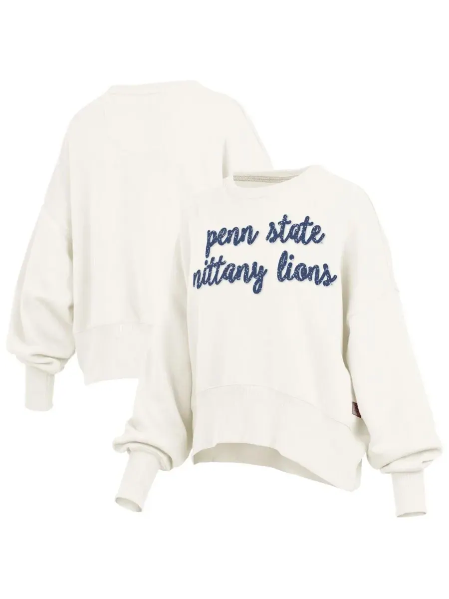 Pressbox Женская кремовая толстовка-пуловер оверсайз с символикой Penn State Nittany Lions, длиной