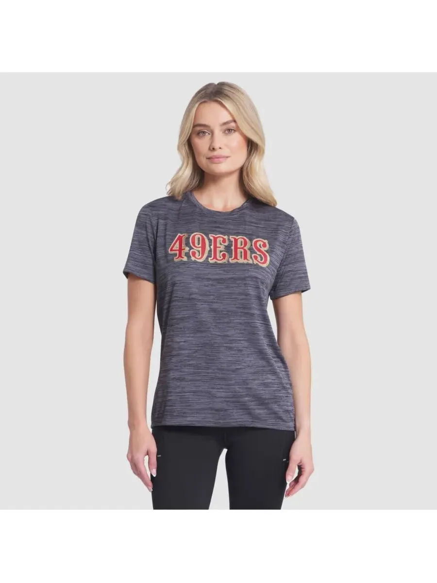 Женская футболка Heather Charcoal San Francisco 49ers 2025 Rivalries Collection Sideline Velocity — изображение 1 из 5