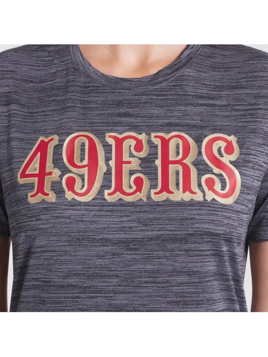 Женская футболка Heather Charcoal San Francisco 49ers 2025 Rivalries Collection Sideline Velocity — изображение 4 из 5