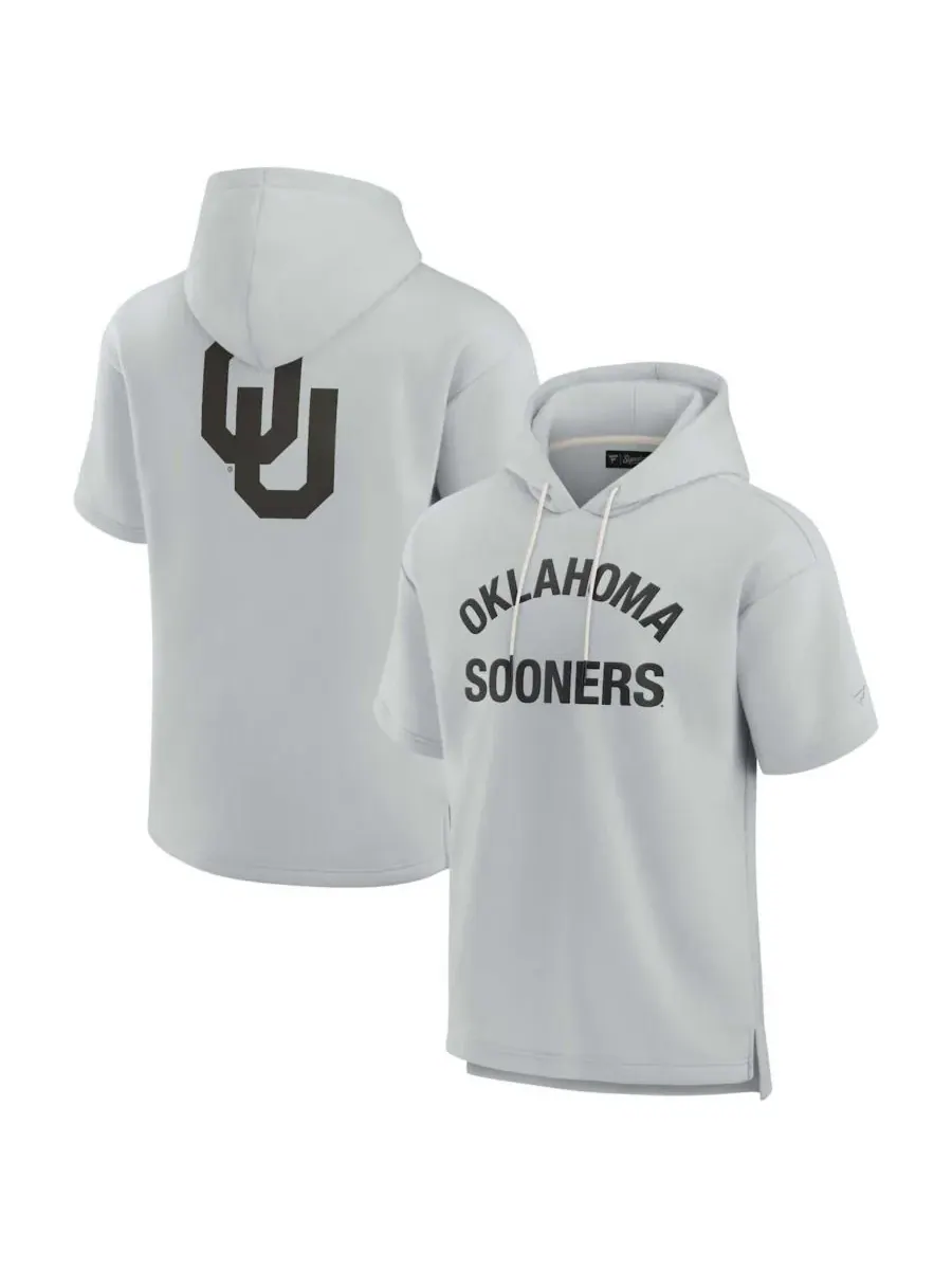 Fanatics Signature Мужская и женская серая толстовка с коротким рукавом из супермягкого флиса с — изображение 1 из 3, серый