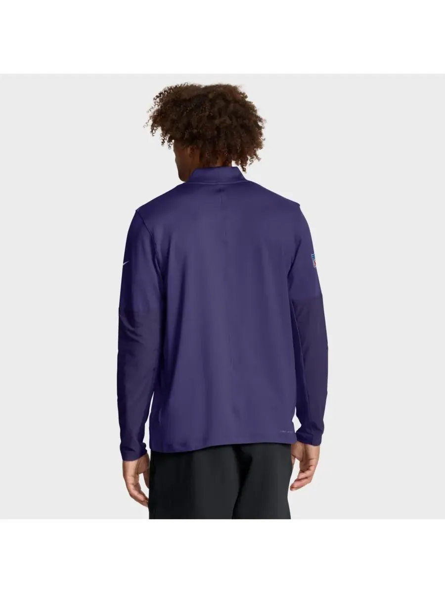 Nike Мужская фиолетовая толстовка Baltimore Ravens Sideline Dri-FIT с застежкой-молнией до середины — изображение 2 из 5