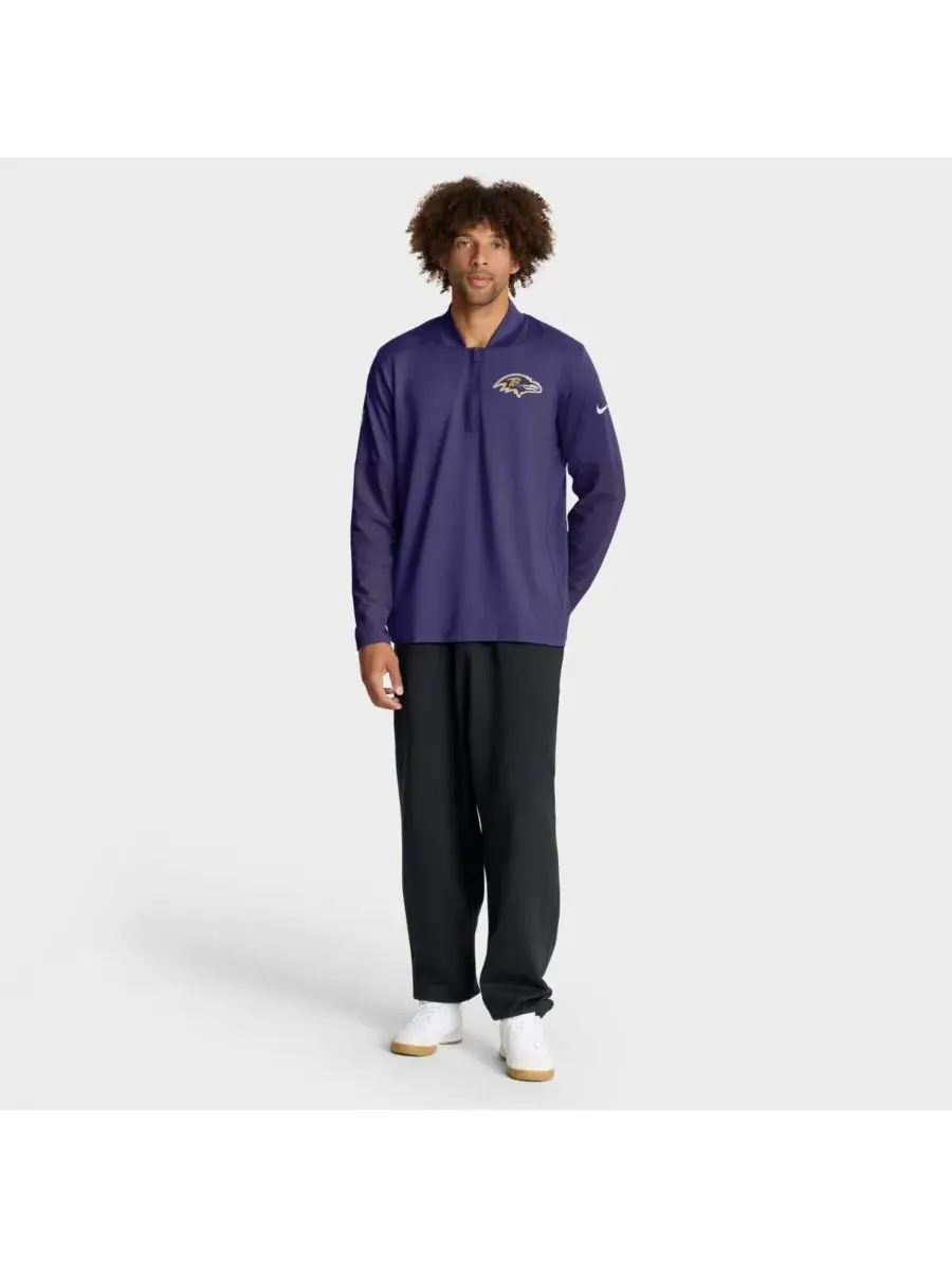 Nike Мужская фиолетовая толстовка Baltimore Ravens Sideline Dri-FIT с застежкой-молнией до середины — изображение 3 из 5