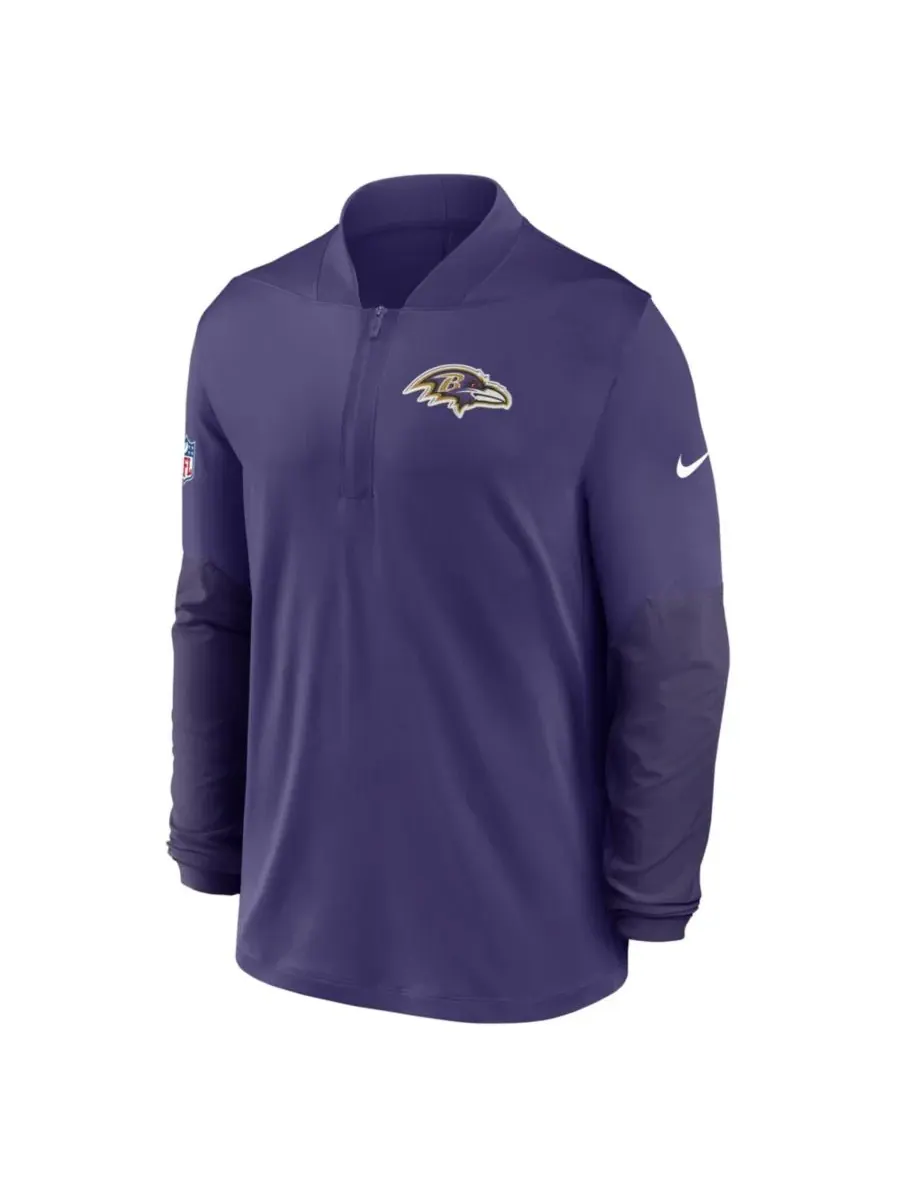 Nike Мужская фиолетовая толстовка Baltimore Ravens Sideline Dri-FIT с застежкой-молнией до середины — изображение 5 из 5