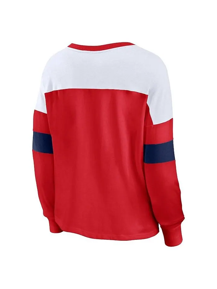 Женская красно-белая фирменная футболка St. Louis Cardinals Even Match на шнуровке с длинными — изображение 3 из 3