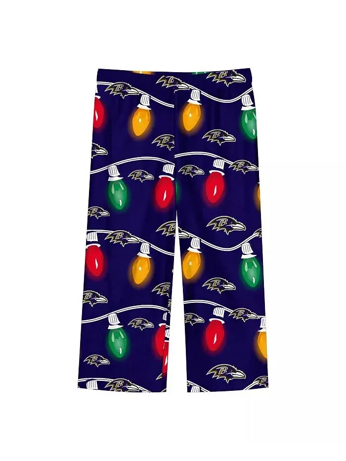 Дошкольный комплект из двух частей Baltimore Ravens с гирляндой и длинными рукавами для праздника — изображение 2 из 3