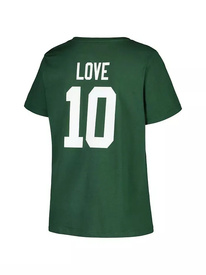 Женская футболка Jordan Love Green Green Bay Packers Plus Size с именем игрока и номером и — изображение 3 из 3
