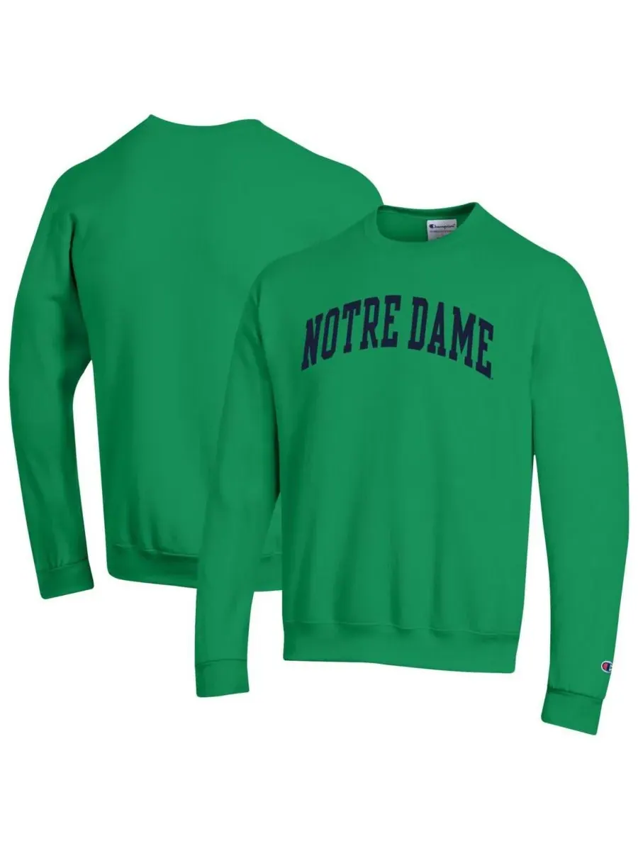 Champion Мужская зеленая толстовка-пуловер Notre Dame Fighting Irish Basic Arch из флиса — изображение 1 из 3, зеленый