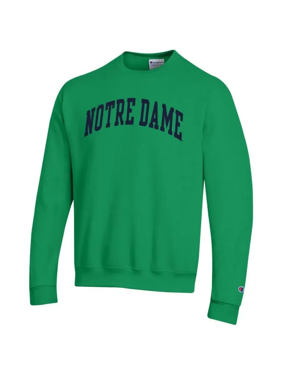 Champion Мужская зеленая толстовка-пуловер Notre Dame Fighting Irish Basic Arch из флиса — изображение 3 из 3, зеленый