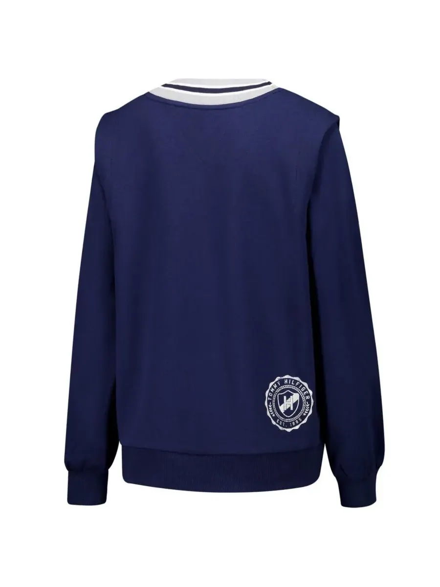 Tommy Hilfiger Женская темно-синяя толстовка с V-образным вырезом Dallas Cowboys Alice — изображение 3 из 3, темно-синий