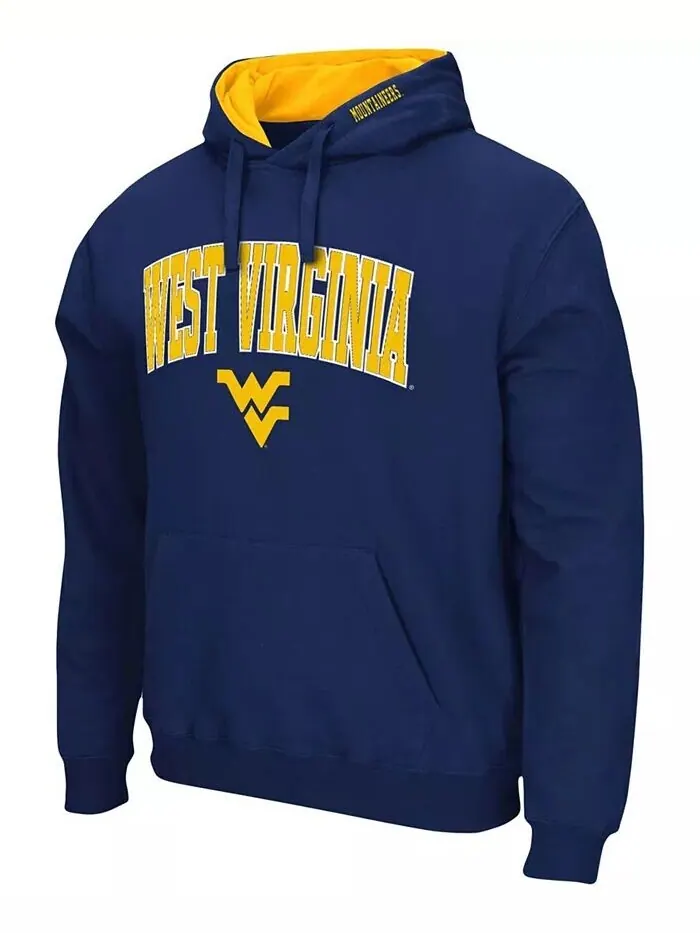 Мужская темно-синяя толстовка с капюшоном West Virginia Mountaineers Arch Logo 3.0 Colosseum — изображение 2 из 3