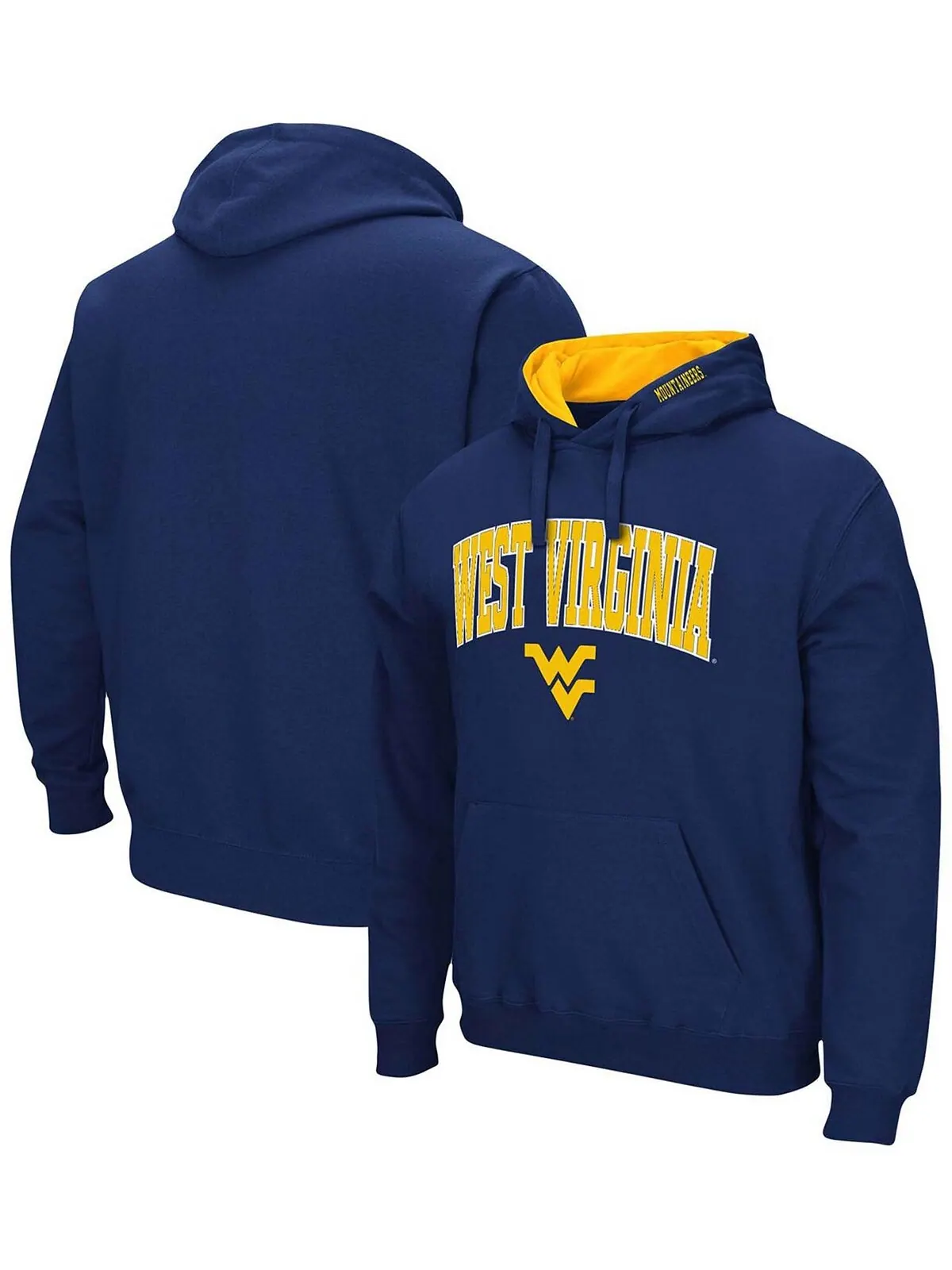 Мужская темно-синяя толстовка с капюшоном west virginia mountaineers arch logo 3.0 pullover — изображение 1 из 3, темно-синий