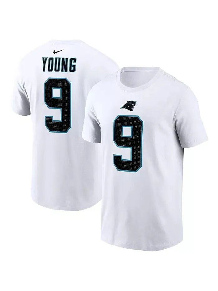 Мужская футболка Bryce Young White Carolina Panthers с именем и номером игрока первого раунда — изображение 1 из 3