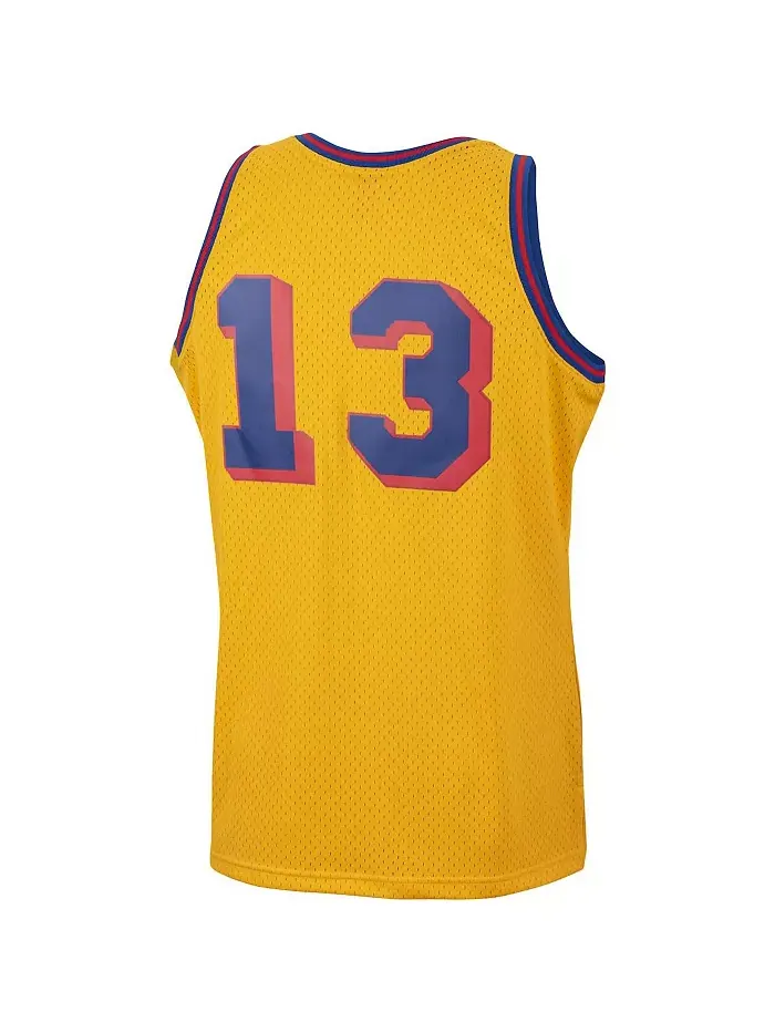 Мужская баскетбольная майка Wilt Chamberlain Gold San Francisco Warriors 1962-63 Hardwood Classics — изображение 3 из 3