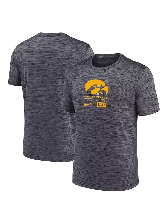 Мужская черная футболка Iowa Hawkeyes Campus Center Block Velocity Performance Nike — изображение 1 из 3