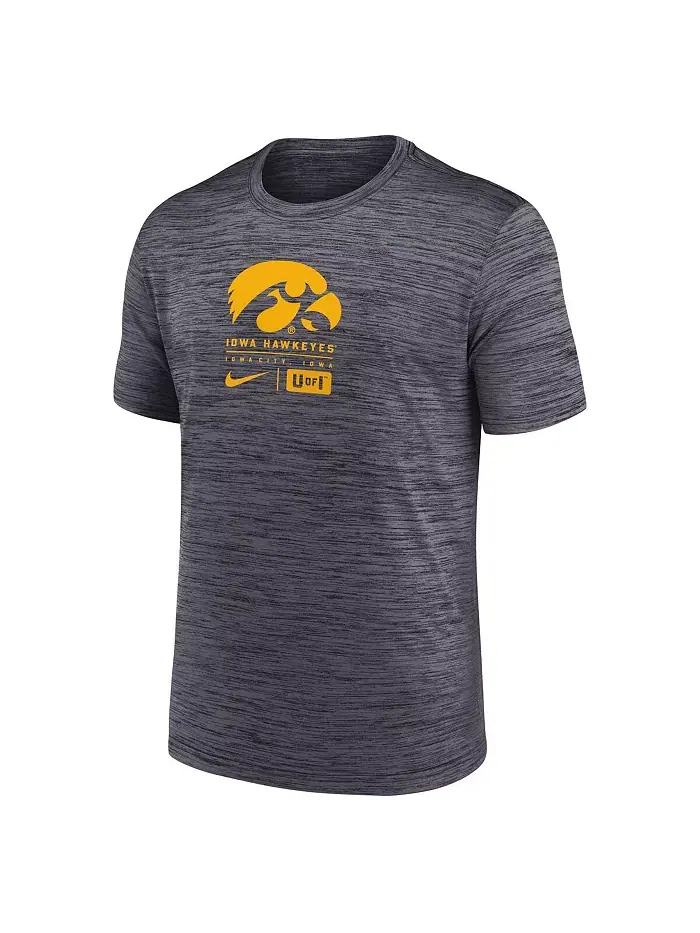 Мужская черная футболка Iowa Hawkeyes Campus Center Block Velocity Performance Nike — изображение 2 из 3