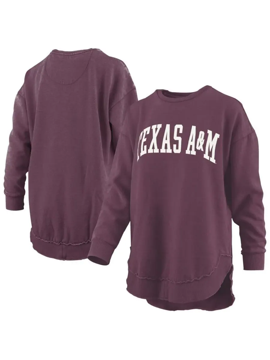 Pressbox Женская бордовая флисовая толстовка с длинными рукавами Texas AM Aggies из меланжевого — изображение 1 из 3