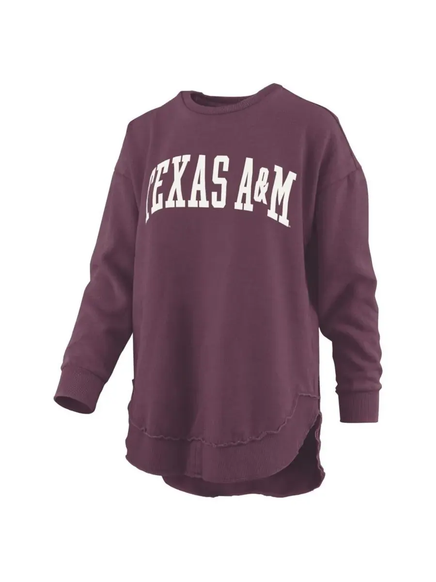 Pressbox Женская бордовая флисовая толстовка с длинными рукавами Texas AM Aggies из меланжевого — изображение 3 из 3