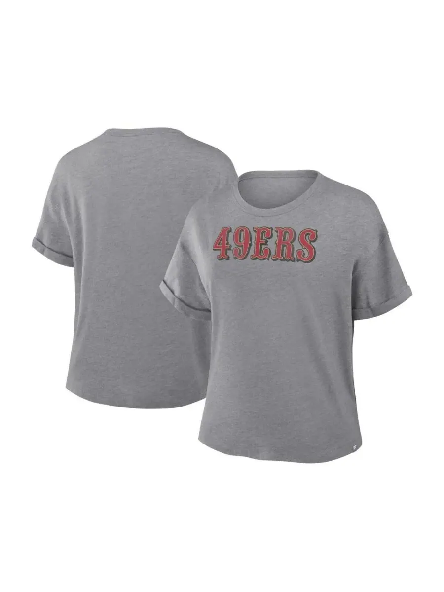 Fanatics Женская футболка San Francisco 49ers Tri-Blend серого цвета — изображение 1 из 3, серый