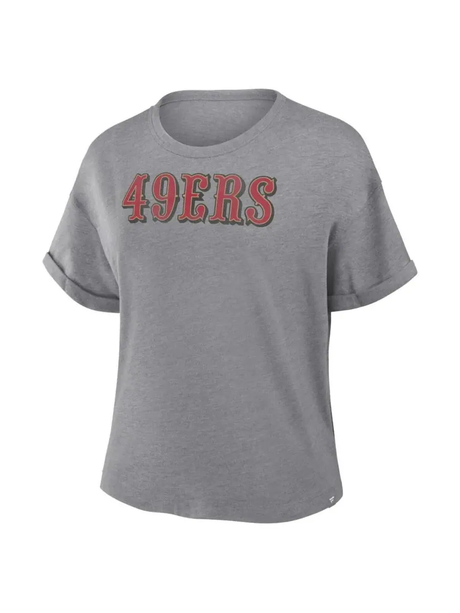 Fanatics Женская футболка San Francisco 49ers Tri-Blend серого цвета — изображение 2 из 3, серый