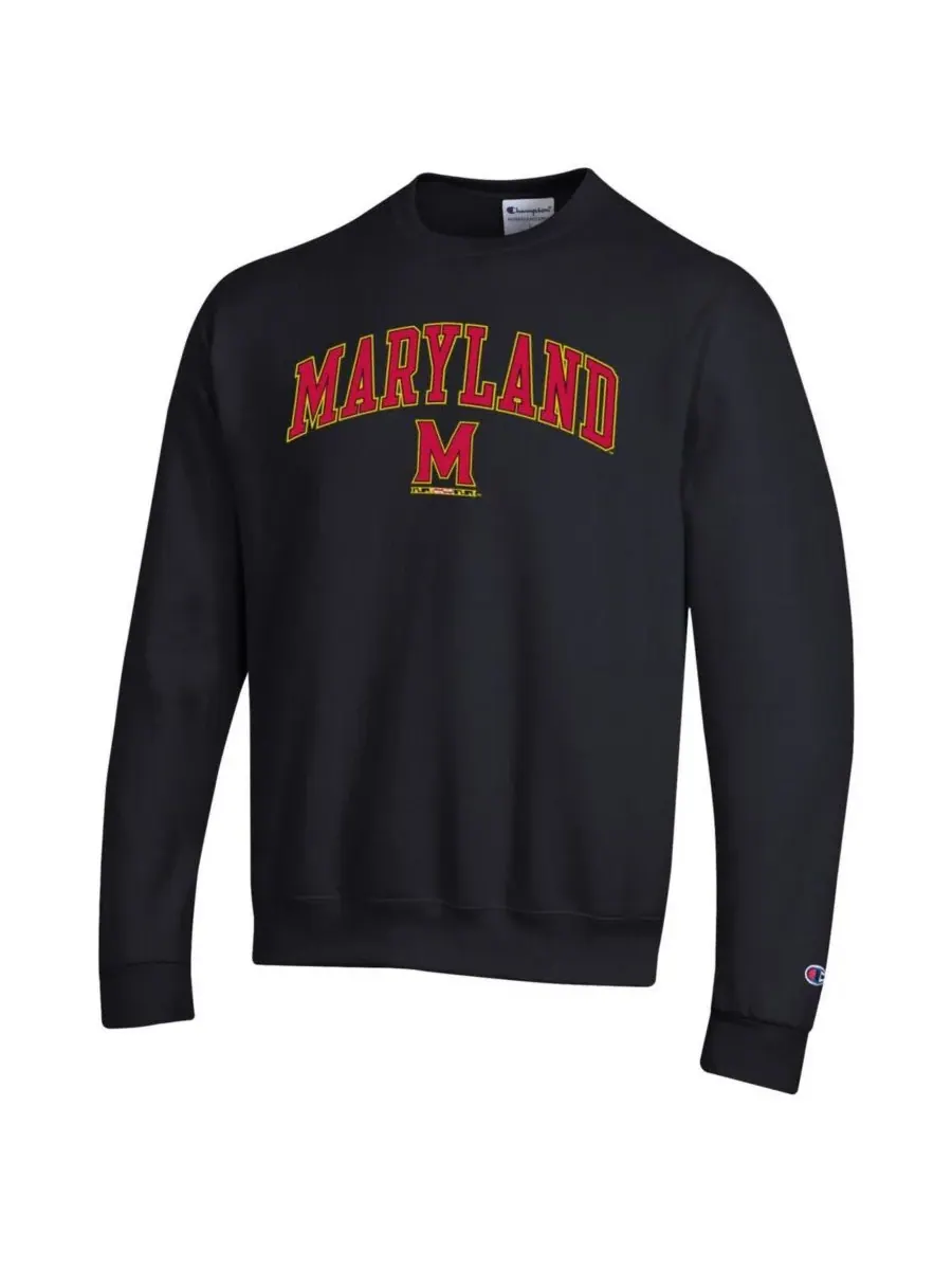 Champion Мужская черная толстовка с логотипом Maryland Terrapins Arch Over Logo — изображение 2 из 3, черный