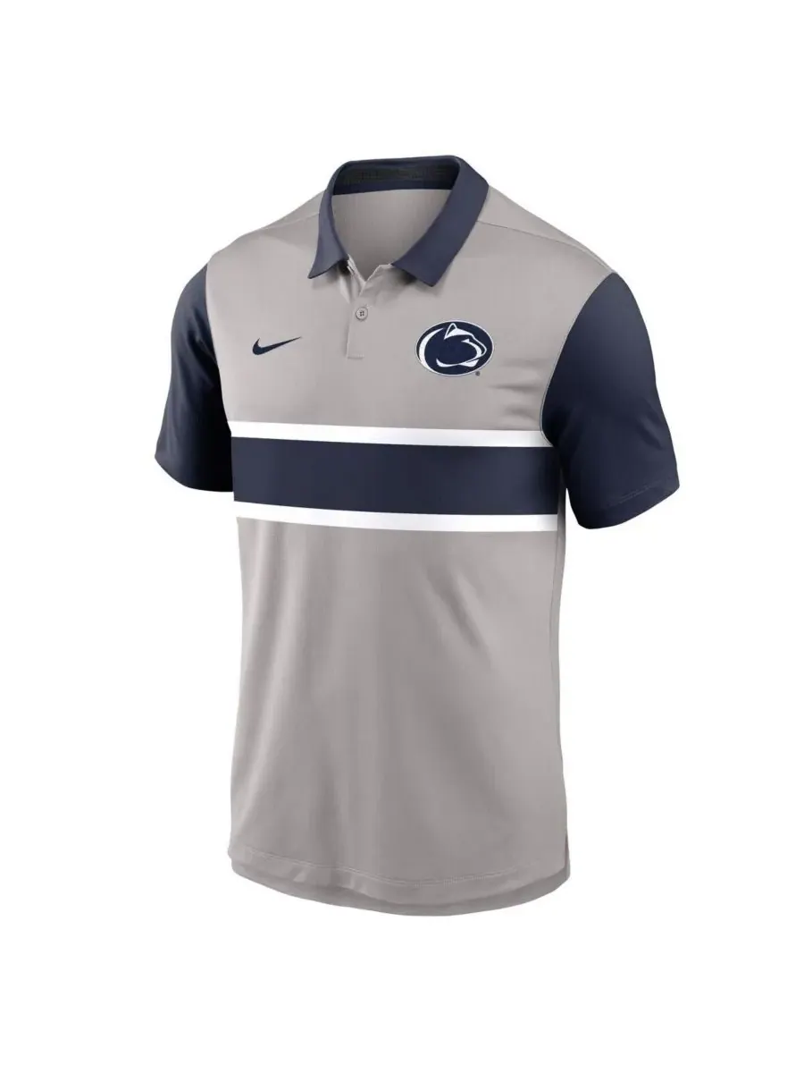 Nike Мужская серо-синяя поло-рубашка Penn State Nittany Lions Vapor Performance — изображение 2 из 3, серый темно-синий
