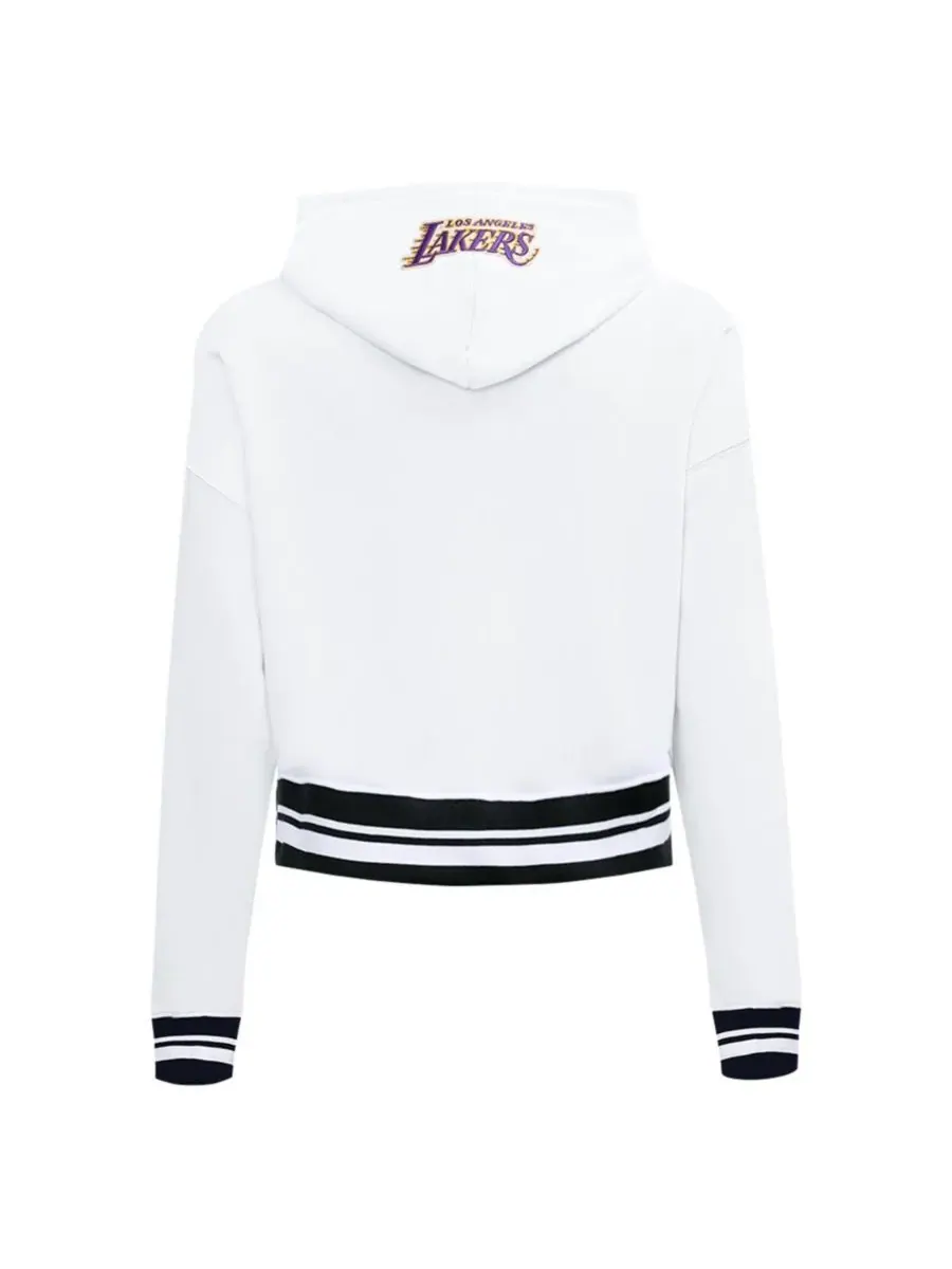Pro Standard Женская белая укороченная толстовка с капюшоном Los Angeles Lakers Script Tail — изображение 5 из 5, белый