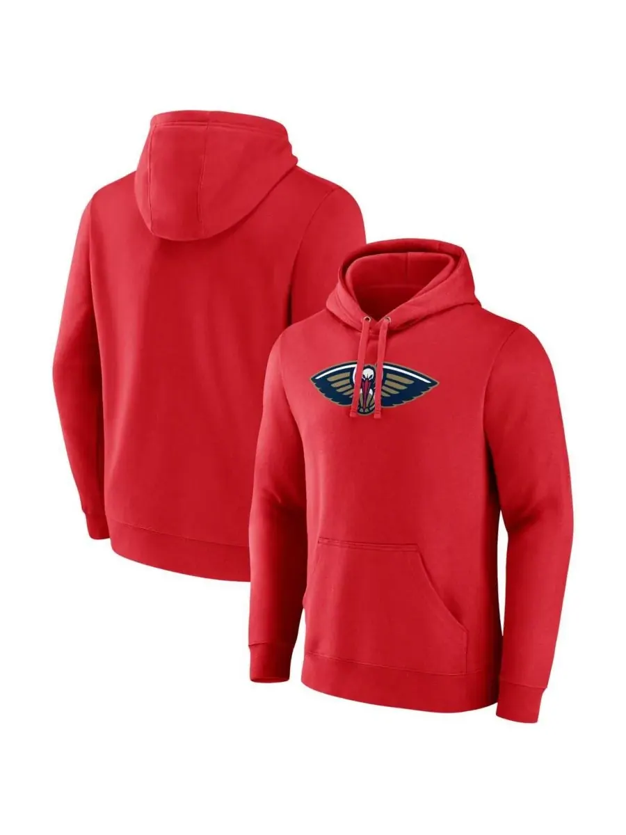 Fanatics Мужская красная толстовка с капюшоном и основным логотипом команды New Orleans Pelicans — изображение 1 из 3