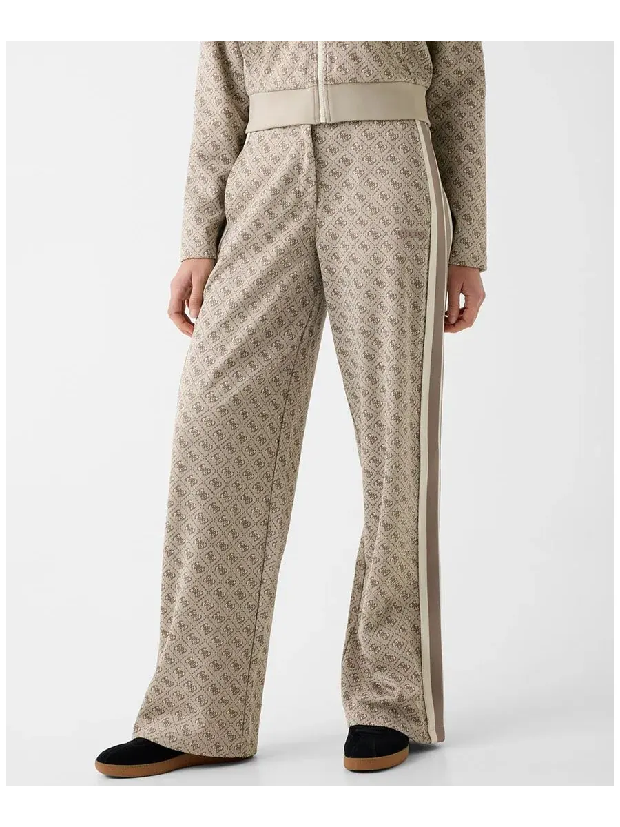 Женские жаккардовые брюки прямого кроя GUESS, 4G Elegant Jacquard — изображение 1 из 4