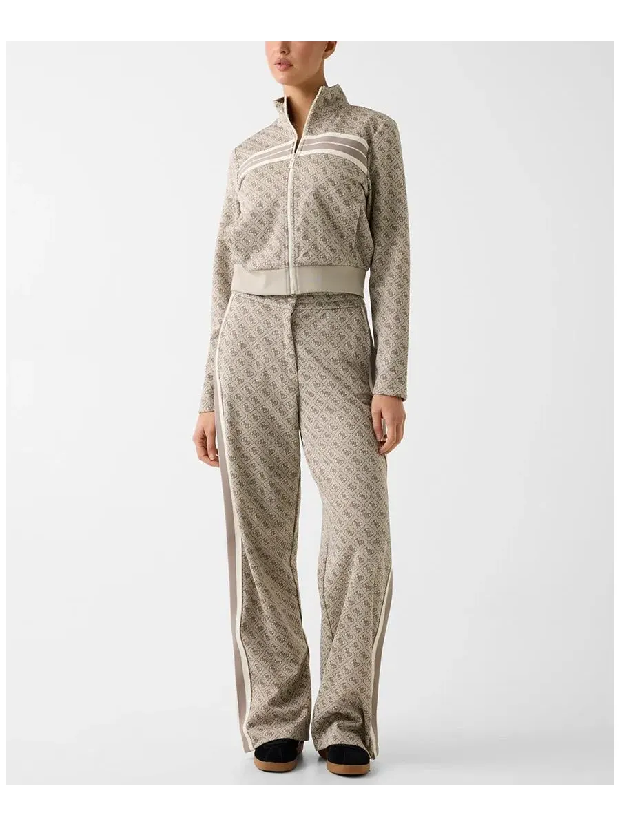Женские жаккардовые брюки прямого кроя GUESS, 4G Elegant Jacquard — изображение 2 из 4