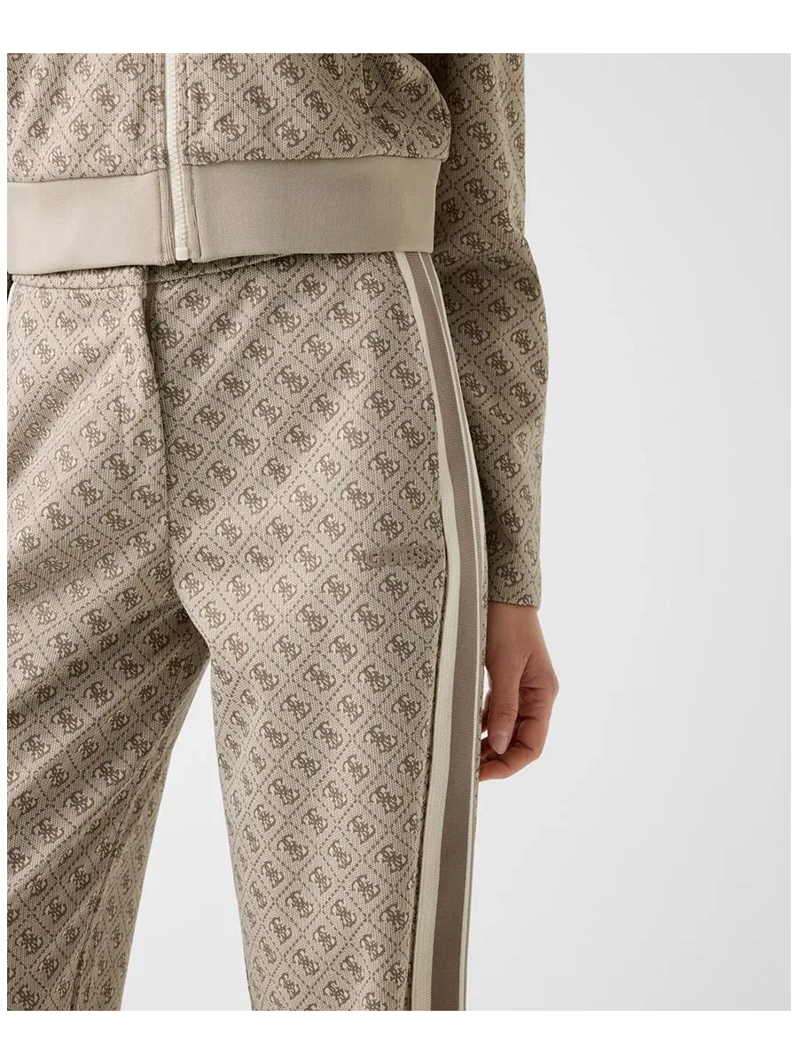 Женские жаккардовые брюки прямого кроя GUESS, 4G Elegant Jacquard — изображение 3 из 4