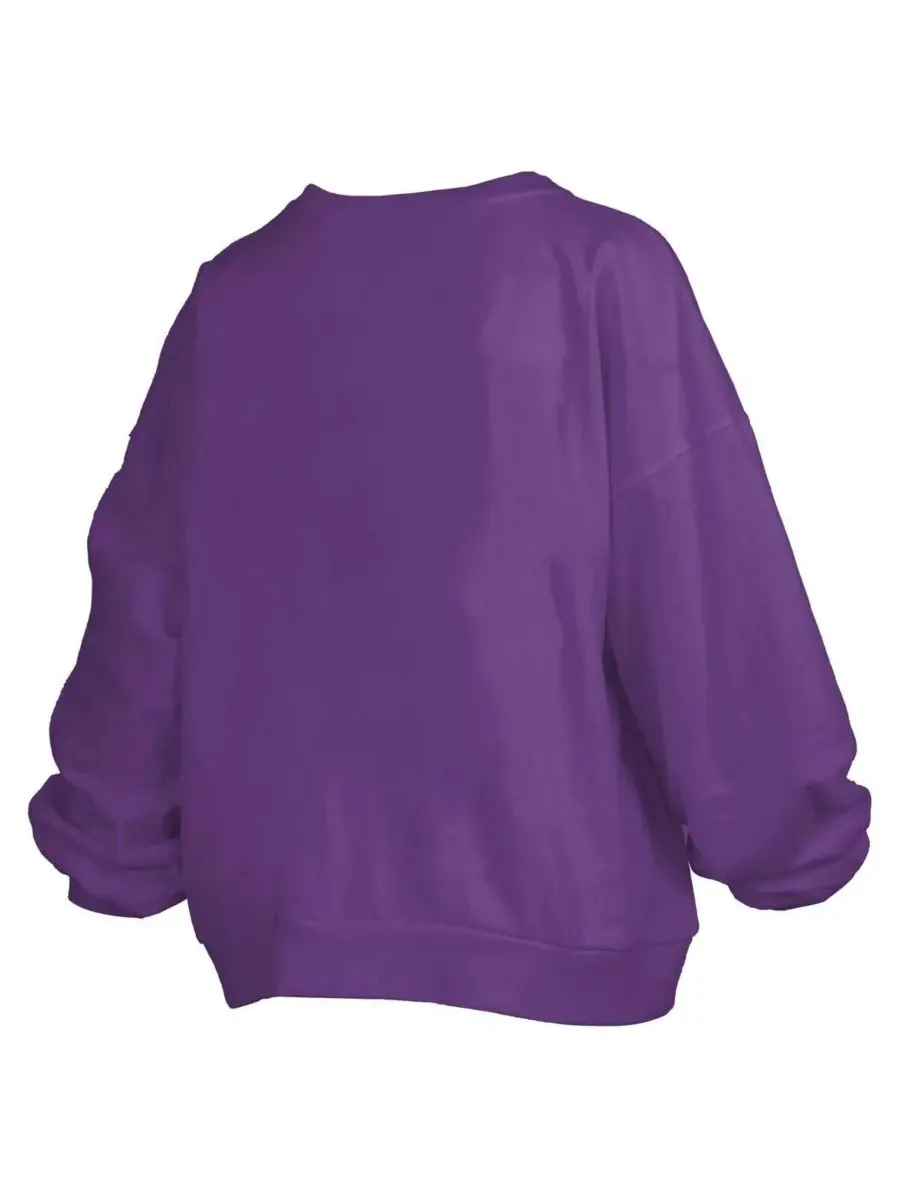 Pressbox Женская фиолетовая толстовка-пуловер LSU Tigers Janise Arch Over Logo Waist Length — изображение 2 из 3, фиолетовый